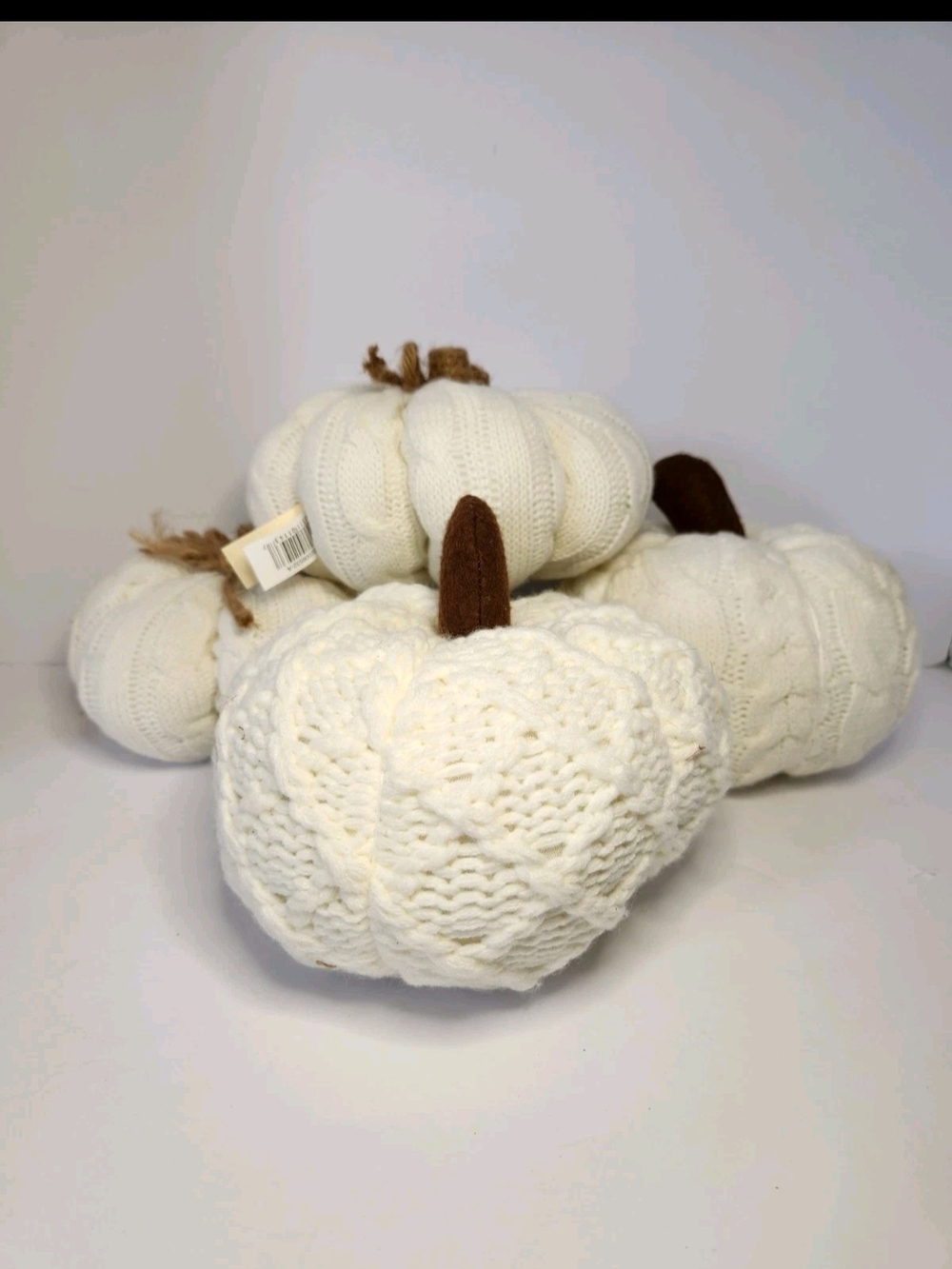 Fall & Thanksgiving Cream Color Knit Pumpkin Decor - Cozy Fall Accent